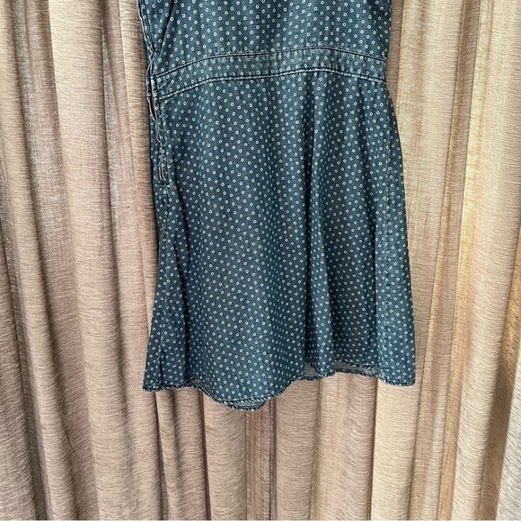 Mossimo Chambray Denim Spaghetti Strap Fit & Flare Circle Print Dress Medium - Picture 11 of 14